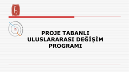 Proje Tabanlı Uluslararası Değişim Programı