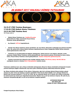 26 şubat 2017 halkalı g&uuml;neş tutulması