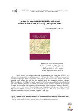 Tam Metin - Turkish Studies