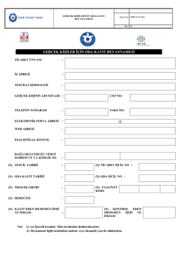 ger&ccedil;ek kişiler i&ccedil;in oda kayıt beyannamesi