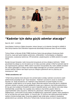 Kadınlar için daha güçlü adımlar atacağız