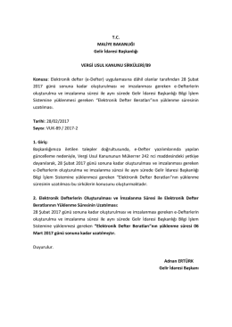 T.C. MALİYE BAKANLIĞI Gelir İdaresi Başkanlığı VERGİ USUL