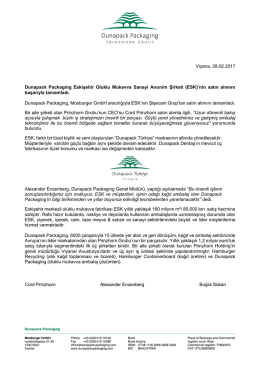Viyana, 28.02.2017 Dunapack Packaging Eskişehir Oluklu