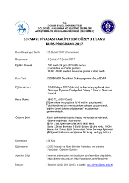 Duyuru i&ccedil;in Tıklayınız - Dokuz Eyl&uuml;l &Uuml;niversitesi Sosyal Bilimler