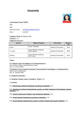 ÖZGEÇMİŞ - Beykent Üniversitesi