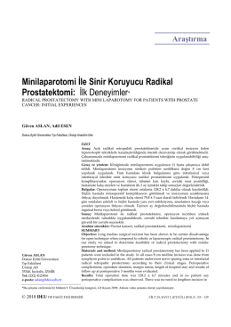 Minilaparotomi İle Sinir Koruyucu Radikal Prostatektomi