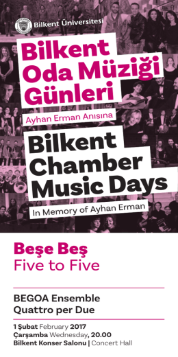 Bilkent Günleri Oda Müziği Bilkent Music Days Chamber