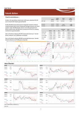 Teknik B&uuml;lten - Oyak Yatırım
