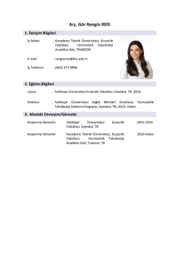 CV - Karadeniz Teknik &Uuml;niversitesi