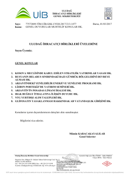 genel duyurular muhtelif konular hk.