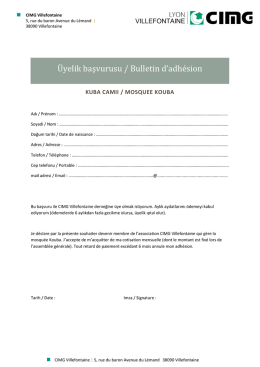 &Uuml;yelik başvurusu / Bulletin d`adh&eacute;sion