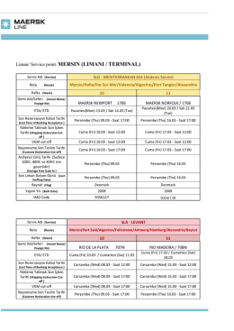 Liman/ Service point: MERSIN (LIMANI / TERMINAL)