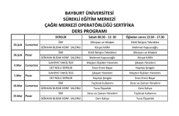 Çağrı Merkezi Operatörlüğü Kursu Ders Programı