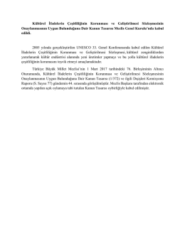 K&uuml;lt&uuml;rel İfadelerin &Ccedil;eşitliliğinin Korunması ve Geliştirilmesi