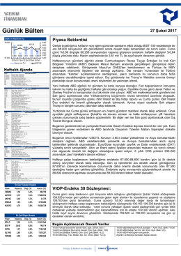 Günlük Bülten - Yatırım Finansman