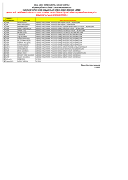 2016 - 2017 akademik yılı bahar yarıyılı nişantaşı üniversitesi lisans