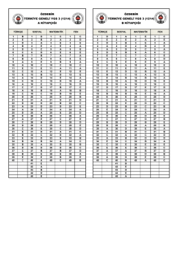 ÖZDEBİR TÜRKİYE GENELİ YGS 3 (1214) B KİTAPÇIĞI ÖZDEBİR