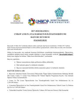 2017-2018 erasmus+ unikop avrupa staj hareketlililği konsorsiyumu
