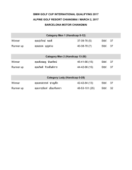 Winner คุณรุ่งวิทย์ พลดี 37-39-76 (5) Stbf. 37 Runner up คุณธนพ บุญพ่ว
