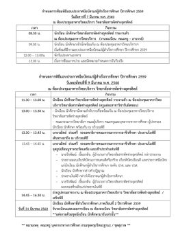กำหนดกำรซ้อมพิธีมอบประกำศนียบัตรแก่ผู้สำเร็จกำรศึกษำ ปีกำรศึกษำ 2559