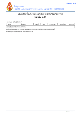 รายงานการเลือกเสรีของนักเรียน