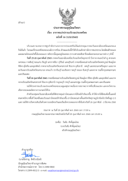 ประกาศกรมอุตุนิยมวิทยา เรื่อง อากาศแปรปรวนบริเวณประเทศไทย ฉบับที่16