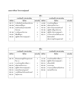 แผนการศึกษาตลอดหลักสูตร