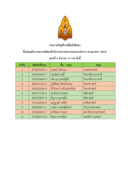 ประกาศบัญชีรายชื่อผ่อนผันทหาร ประจำปี 2559 แยกตามคณะ รอบที่ 3