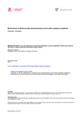 Mechanisms in Ruthenium(II) photochemistry and Iron(III) catalyzed