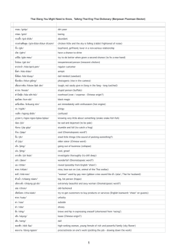 Thai Slang You Might Need to Know, Talking Thai-Eng