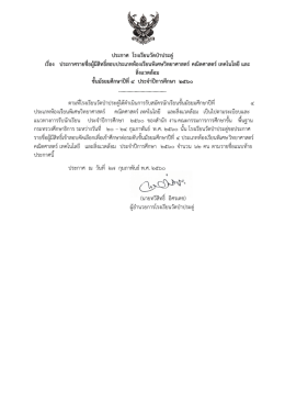 ประกาศ โรงเรียนวัดป่าประดู่ เรื่อง ประกาศรายชื่อผู้มีสิทธิ์สอบประเภท