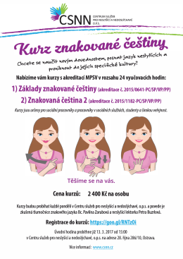 1) Z&aacute;klady znakovan&eacute; če&scaron;tiny 2) Znakovan&aacute; če&scaron;tina 2