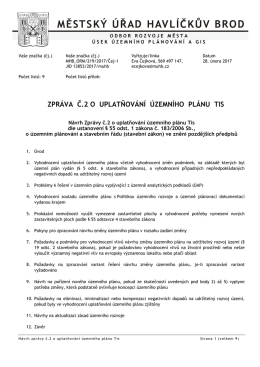 Zpráva č.2 o uplatňování ÚP Tis