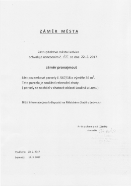 Záměr - pronajnout