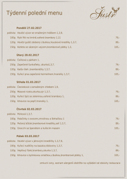 Týdenní polední menu - Hotel Šustr Nasavrky