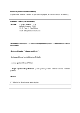 Formul&aacute;ř pro odstoupen&iacute; od smlouvy