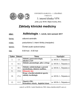 Základy klinické medicíny - 3. interní klinika