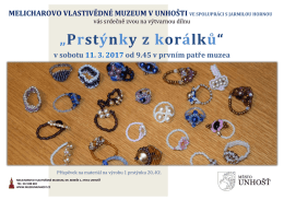 Prstýnky z korálků - Melicharovo vlastivědné muzeum