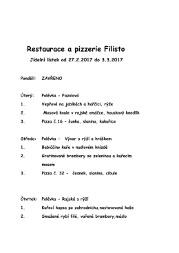 Restaurace a pizzerie FILISTO