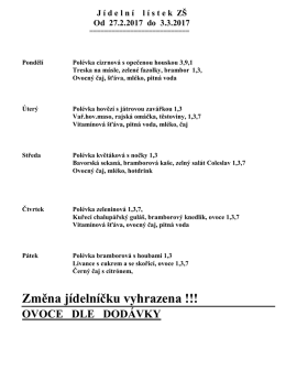 Zobrazit jídelníček