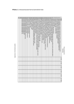 Příloha č. 1 Anonymizovaná forma kontrolních listů