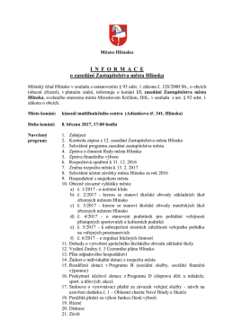 27.2.2017 Pozv&aacute;nka na zased&aacute;n&iacute; zastupitelstva města dne