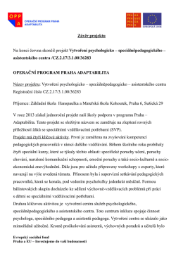 Závěr projektu - ZŠ Hanspaulka