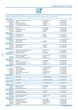 Kalendář akcí na březen 2017