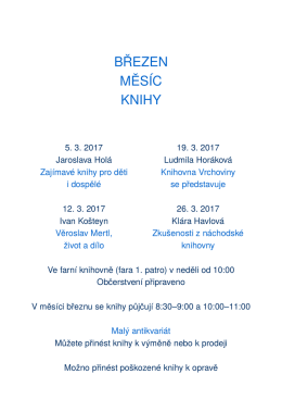 BŘEZEN MĚS&Iacute;C KNIHY