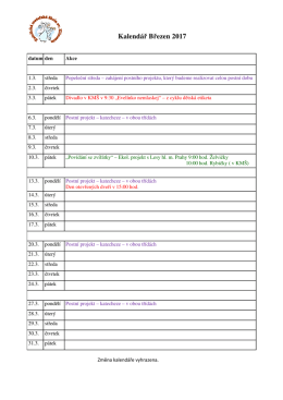 Kalendář Březen 2017 - kms