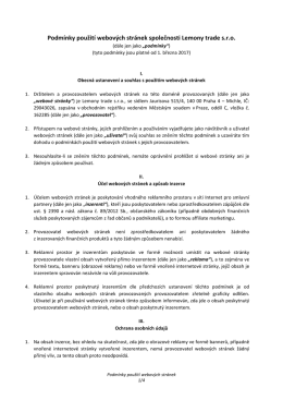 Podmínky použití webových stránek společnosti Lemony trade s.r.o.