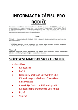 INFORMACE K Z&Aacute;PISU PRO RODIČE