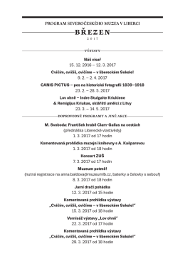 Program akcí SM na BŘEZEN 2017