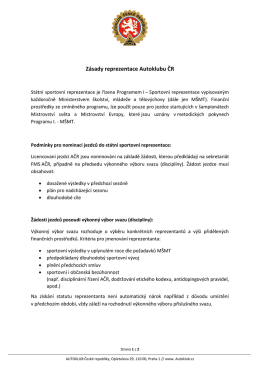 Z&aacute;sady reprezentace FMS AČR 2017